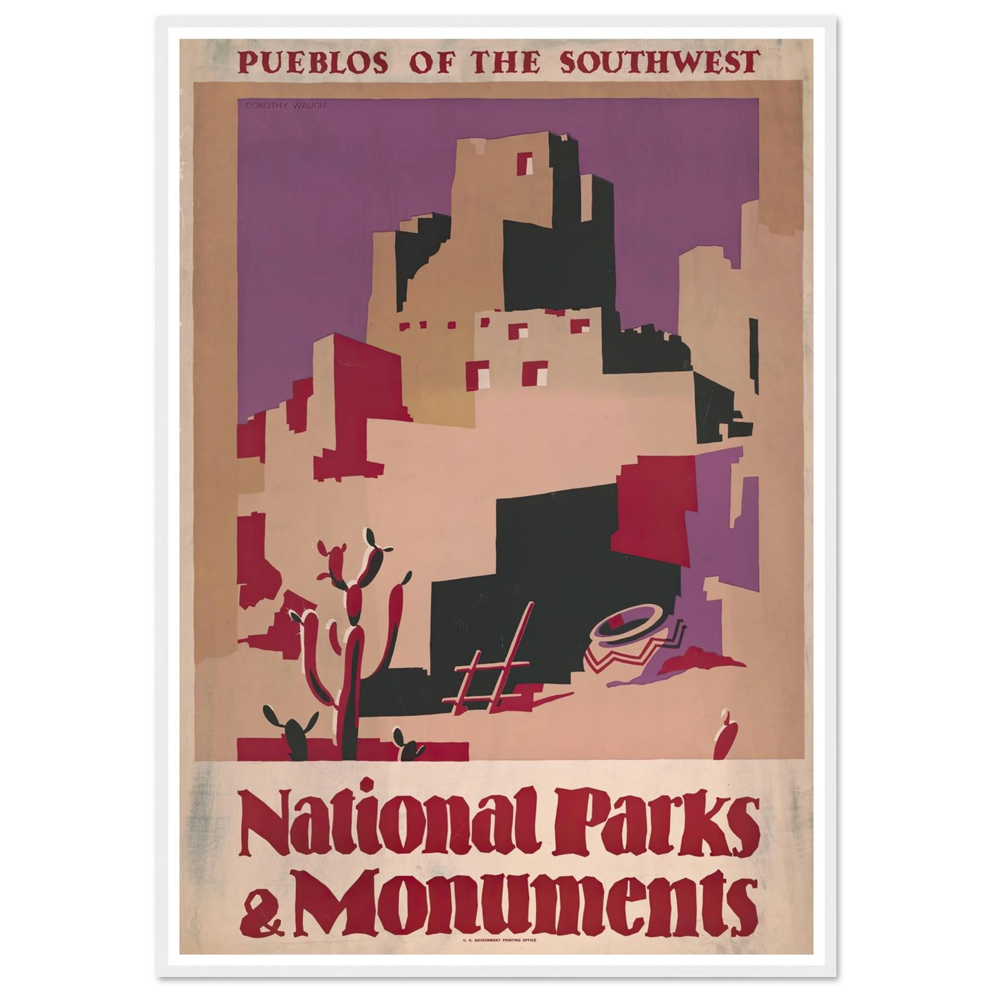 National parks and monuments Pueblos of the southwest (1930) Art Print | Dorothy Waugh-Quipham Collections