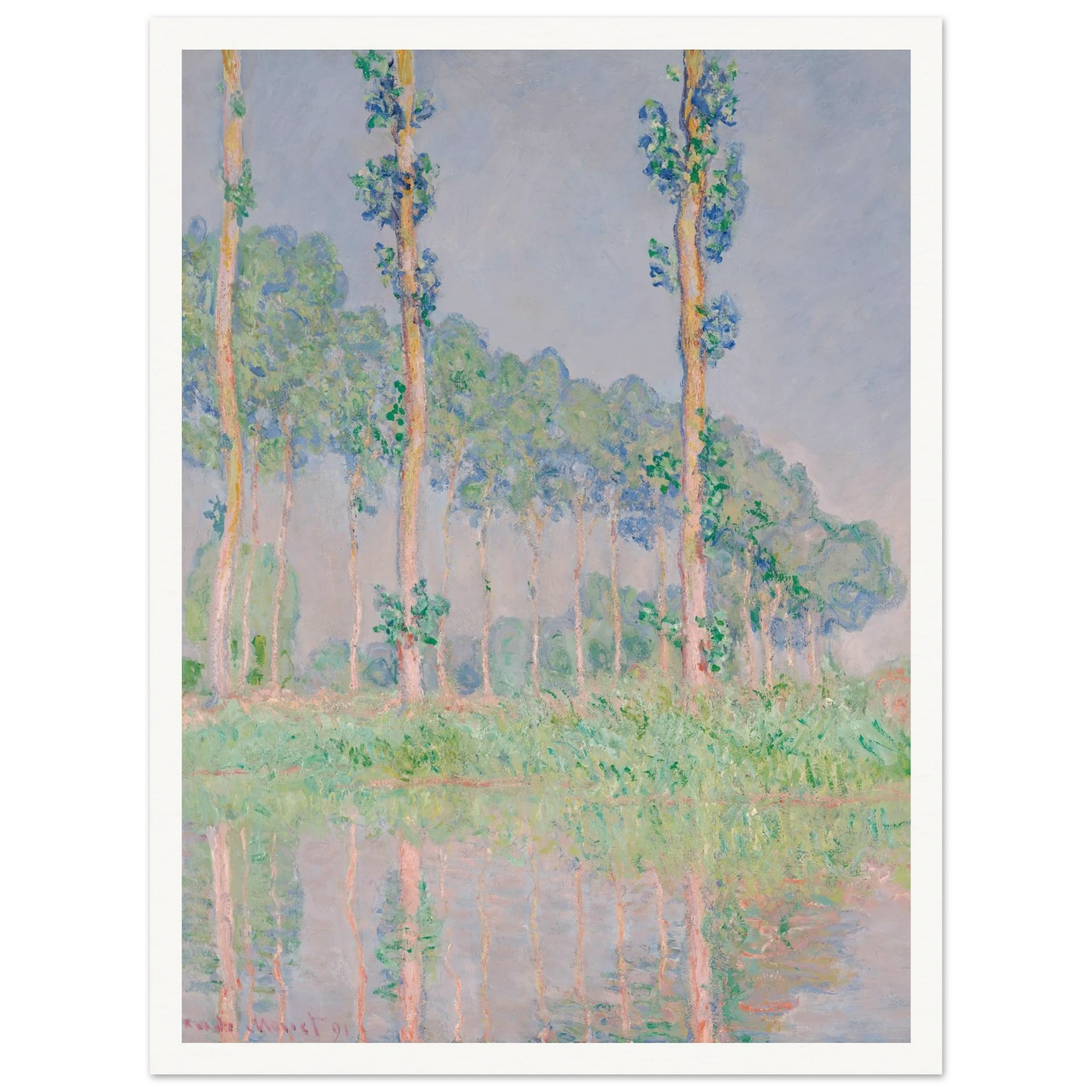 Poplars, Pink Effect (1891) Art Print | Claude Monet-Quipham Collections