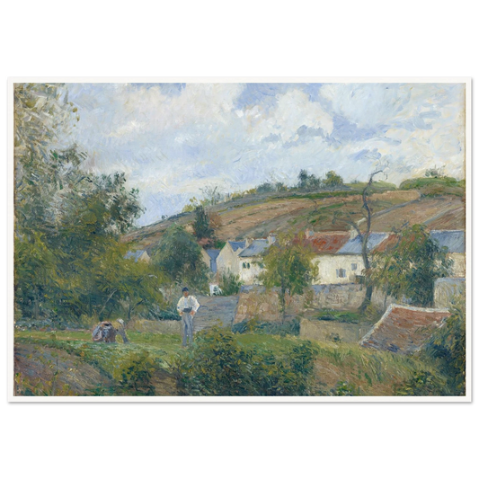 A Corner of l’Hermitage, Pontoise (1878) Art Print | Camille Pissarro - Framed Poster - 30x40 cm / 12x16″ - Black frame