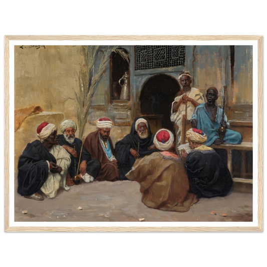 A Council Of Elders Art Print | Ludwig Deutsch - Framed Poster - 30x40 cm / 12x16″ - Black frame