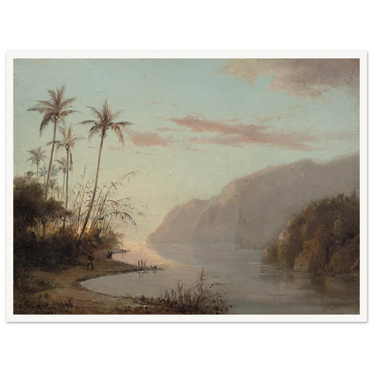 A Creek in St. Thomas (Virgin Islands) (1856) Art Print | Camille Pissarro - Framed Poster - 30x40 cm / 12x16″ - Black frame