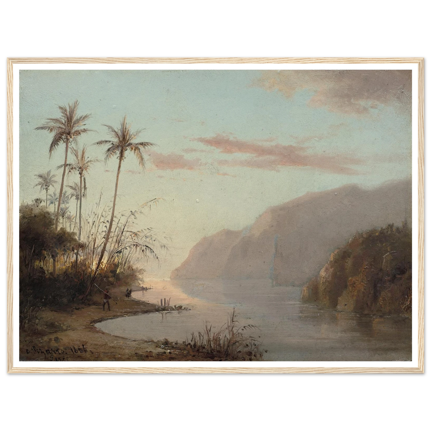 A Creek in St. Thomas (Virgin Islands) (1856) Art Print | Camille Pissarro - Framed Poster - 30x40 cm / 12x16″ - Black frame
