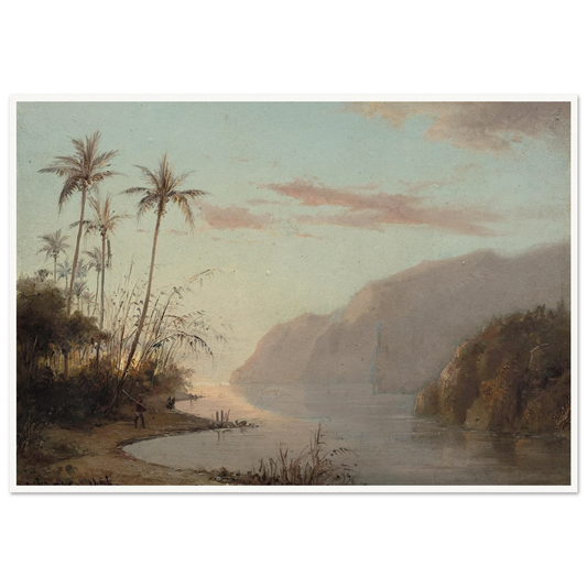 A Creek in St. Thomas (Virgin Islands) (1856) Art Print | Camille Pissarro - Framed Poster - 30x40 cm / 12x16″ - Black frame