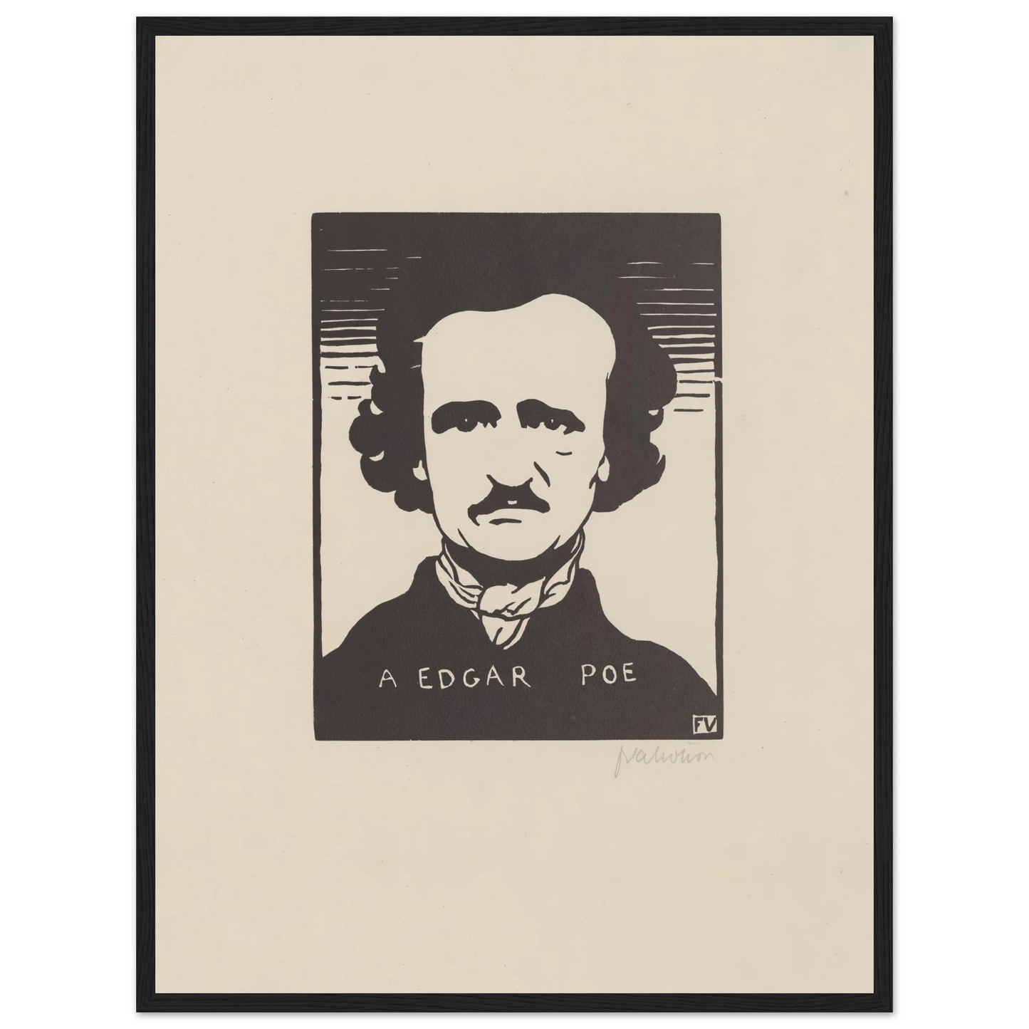 A Edgar Poe (1894) Art Print | Felix Vallotton - Framed Poster - 30x40 cm / 12x16″ - Black frame