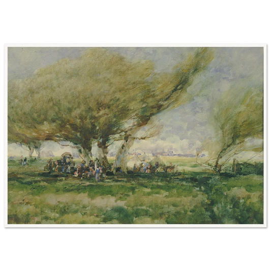 A Gypsy Camp Art Print | William Henry Holmes - Framed Poster - 30x40 cm / 12x16″ - Black frame
