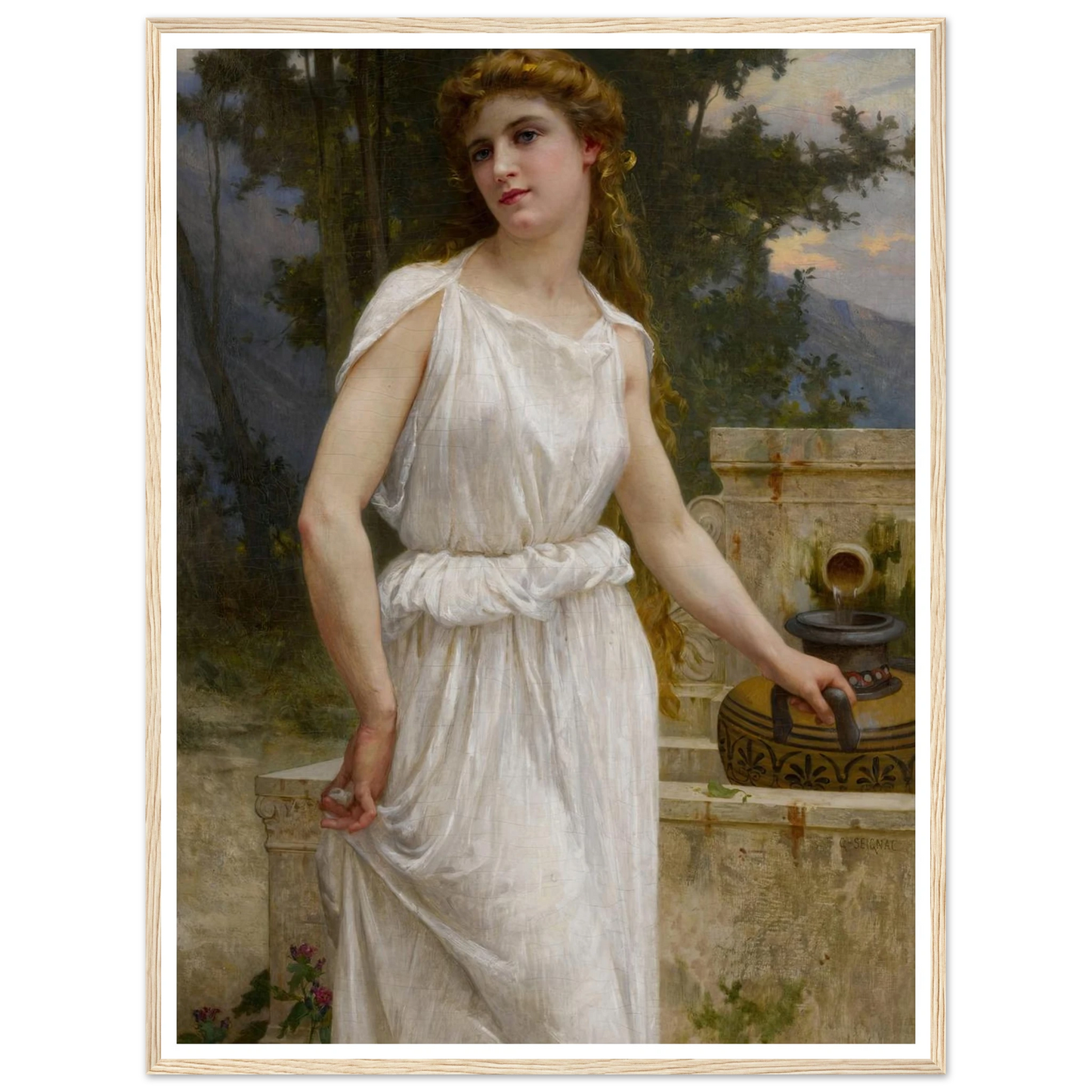 A la fontaine Art Print | Guillaume Seignac - Framed Poster - 30x40 cm / 12x16″ - Black frame