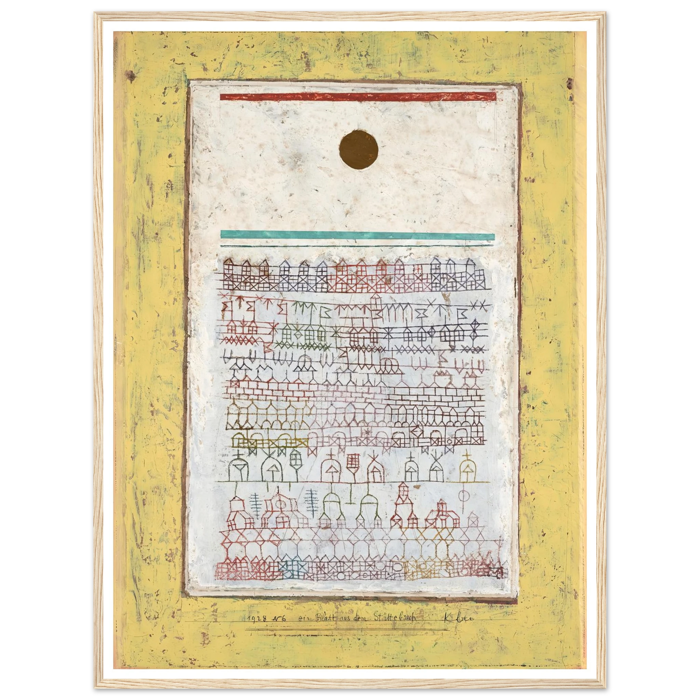 A Page from the Book of Towns (1928) Art Print | Paul Klee - Framed Poster - 30x40 cm / 12x16″ - Black frame