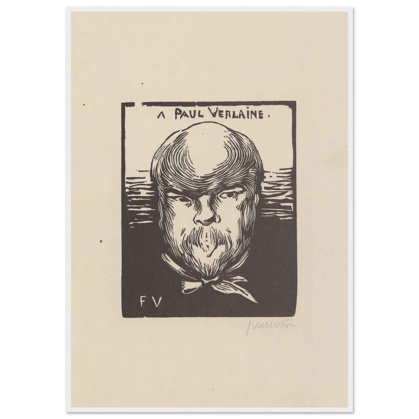 A Paul Verlaine (1891) Art Print | Felix Vallotton - Framed Poster - 30x40 cm / 12x16″ - Black frame