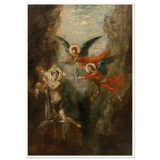 A Saint In The Desert (1879) Art Print | Gustave Moreau - Framed Poster - 30x40 cm / 12x16″ - Black frame