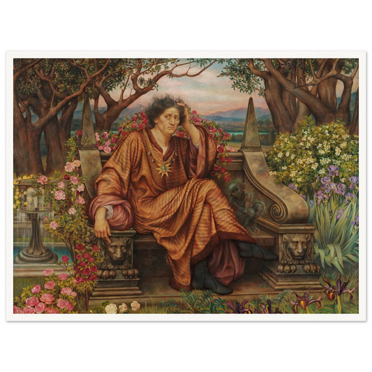 A Soul in Hell (1902) Art Print | Evelyn de Morgan - Framed Poster - 30x40 cm / 12x16″ - Black frame