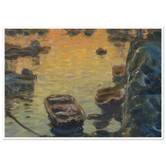 A Spring Night during the Fishing Season (1910) Art Print | Anna Boberg - Framed Poster - 30x40 cm / 12x16″ - Black frame