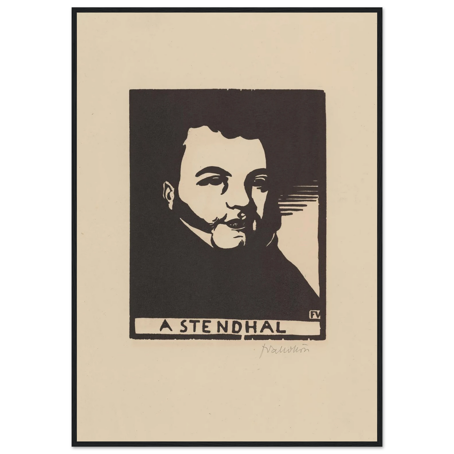 A Stendhal (1897) Art Print | Felix Vallotton - Framed Poster - 30x40 cm / 12x16″ - Black frame
