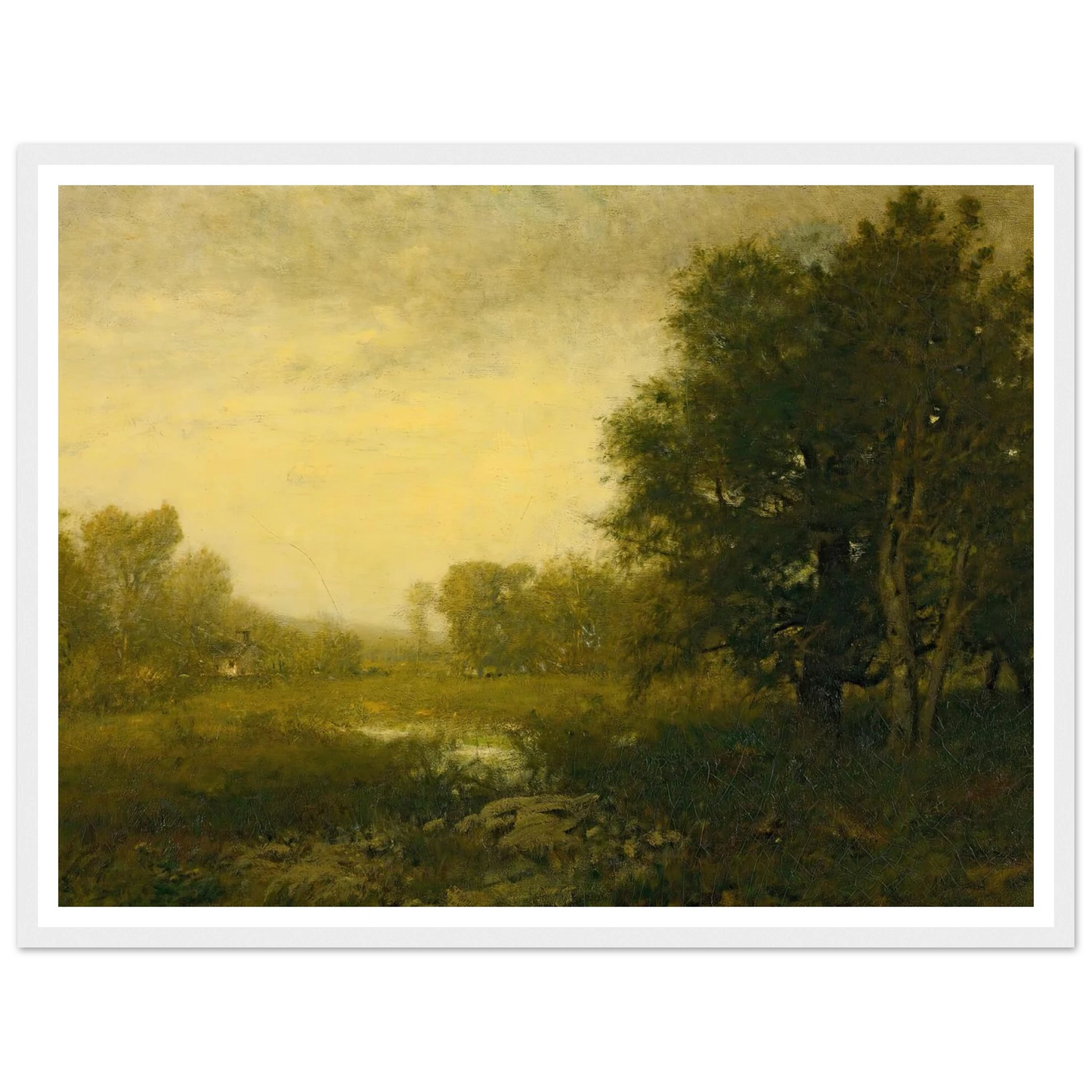 A Summer Day Art Print | Alexander Helwig Wyant - Framed Poster - 30x40 cm / 12x16″ - Black frame
