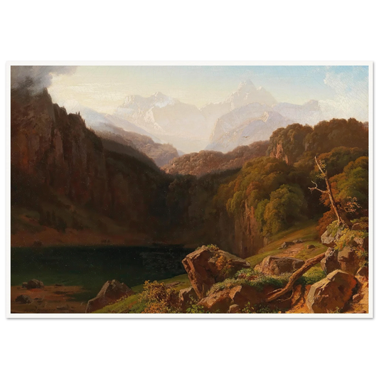 A View of Grossglockner from Kals Art Print | Albert Zimmermann - Framed Poster - 30x40 cm / 12x16″ - Black frame