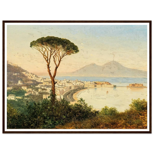 A View of the Bay of Naples Art Print | Albert Zimmermann - Framed Poster - 30x40 cm / 12x16″ - Black frame