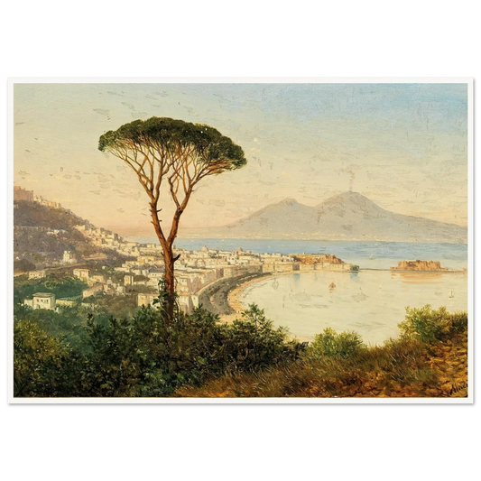 A View of the Bay of Naples Art Print | Albert Zimmermann - Framed Poster - 30x40 cm / 12x16″ - Black frame