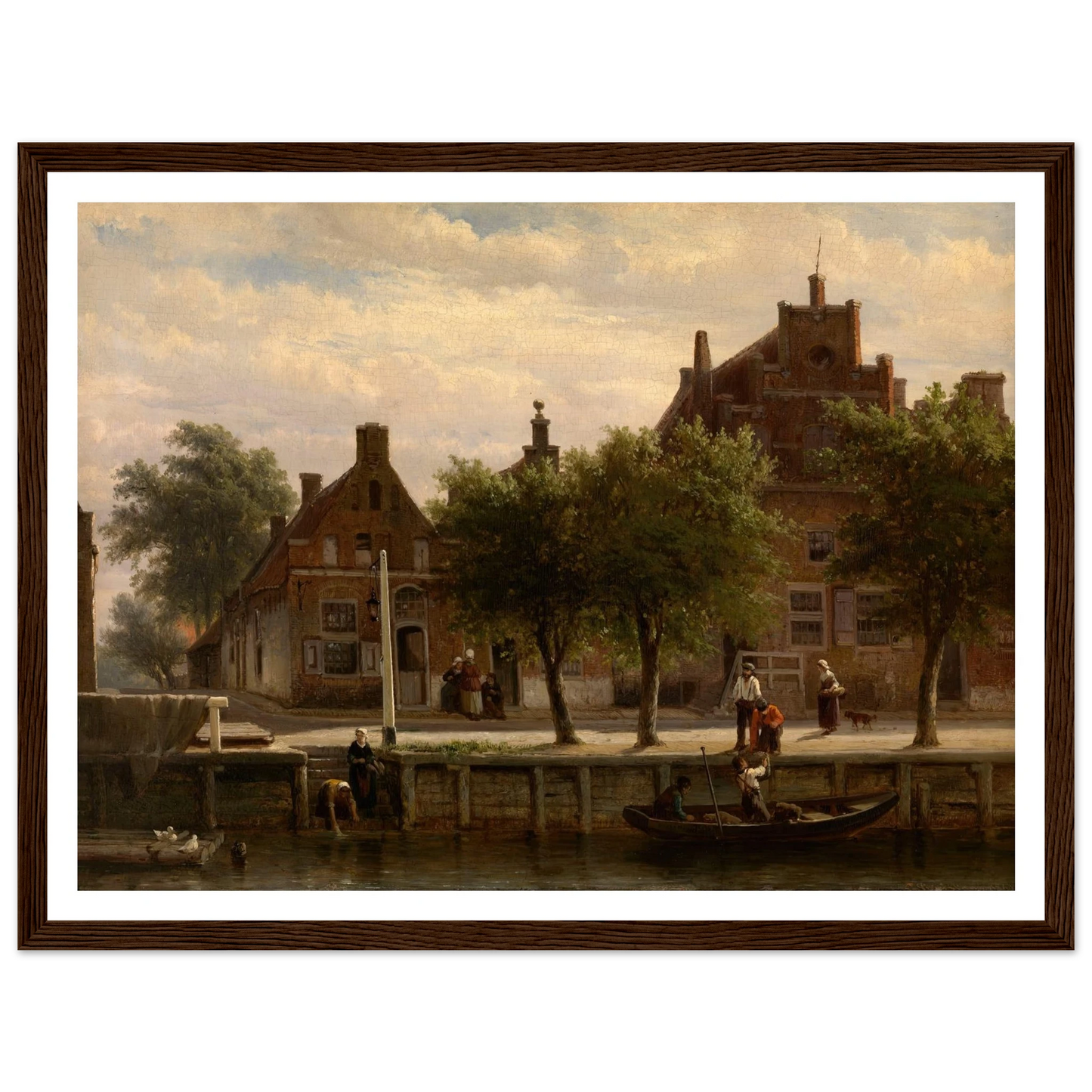 A View of the Harbour of Hasselt, Overijssel (1862) Art Print | Cornelis Springer - Framed Poster - 30x40 cm / 12x16″ - Black frame