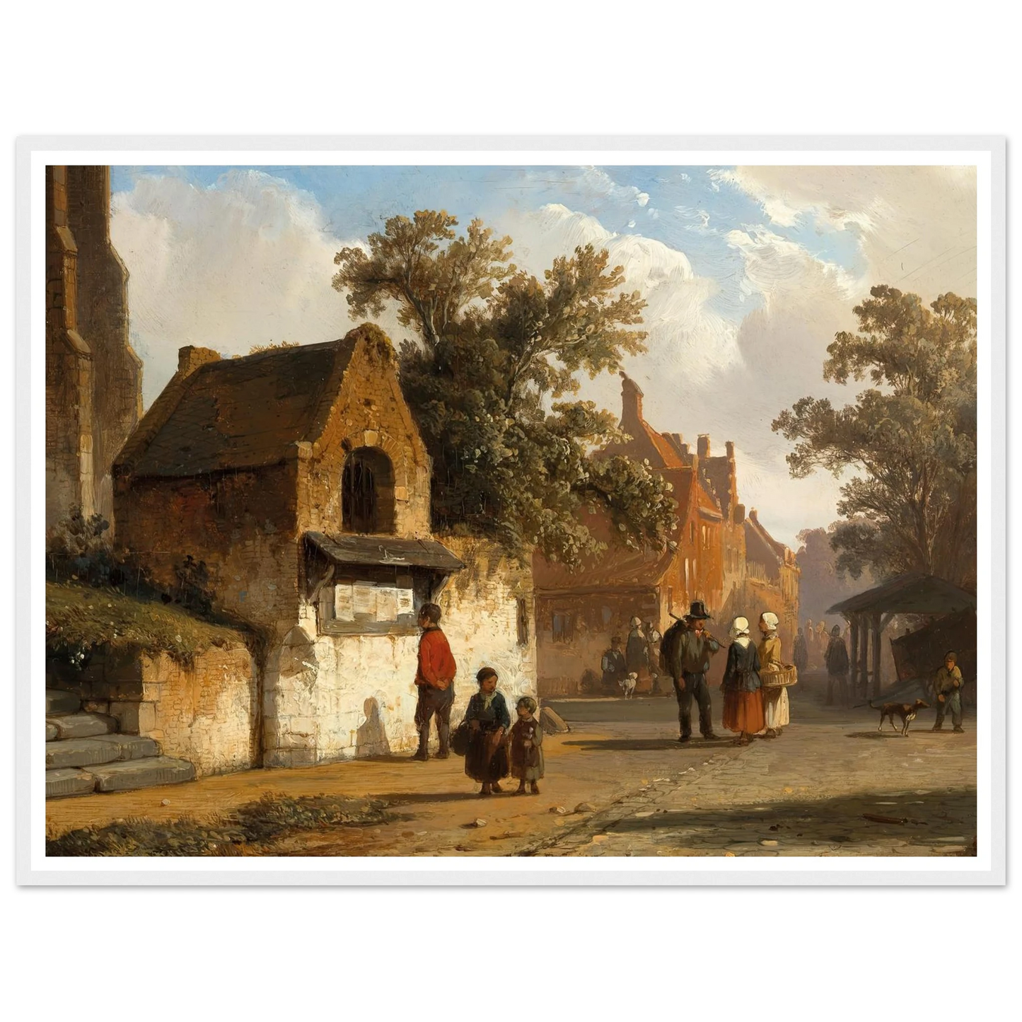 A Village Road (1851) Art Print | Cornelis Springer - Framed Poster - 30x40 cm / 12x16″ - Black frame