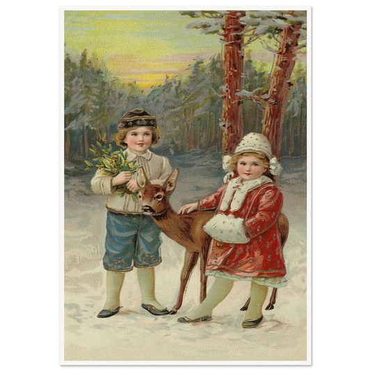 A Whispered Fawn Encounter - Framed Poster - 30x40 cm / 12x16″ - Black frame