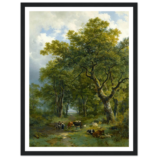 A Wooded Path (1833) Art Print | Barend Cornelis Koekkoek - Framed Poster - 30x40 cm / 12x16″ - Black frame