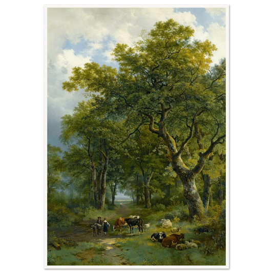 A Wooded Path (1833) Art Print | Barend Cornelis Koekkoek - Framed Poster - 30x40 cm / 12x16″ - Black frame