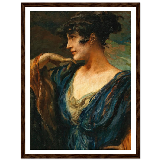 A Young Beauty, Art Print | Leopold Schmutzler - Framed Poster - 30x40 cm / 12x16″ - Black frame