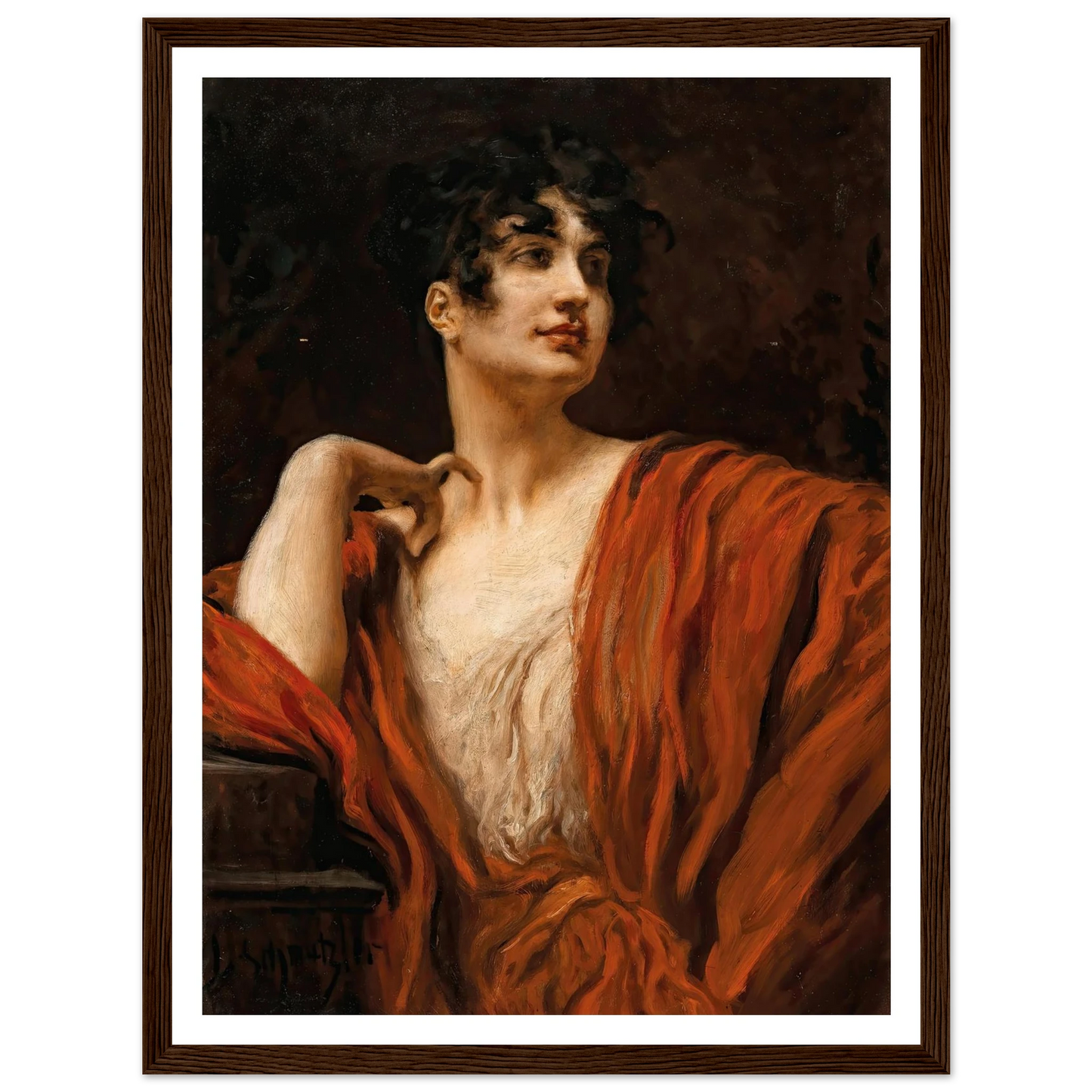 A Young Beauty Art Print | Leopold Schmutzler - Framed Poster - 30x40 cm / 12x16″ - Black frame