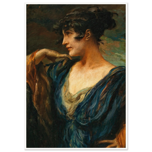 A Young Beauty, Art Print | Leopold Schmutzler - Framed Poster - 30x40 cm / 12x16″ - Black frame