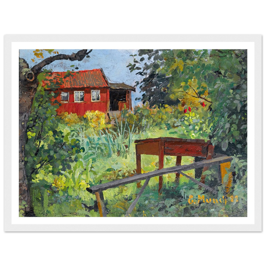 Garden With Red House (1882) Art Print | Edvard Munch-Quipham Collections