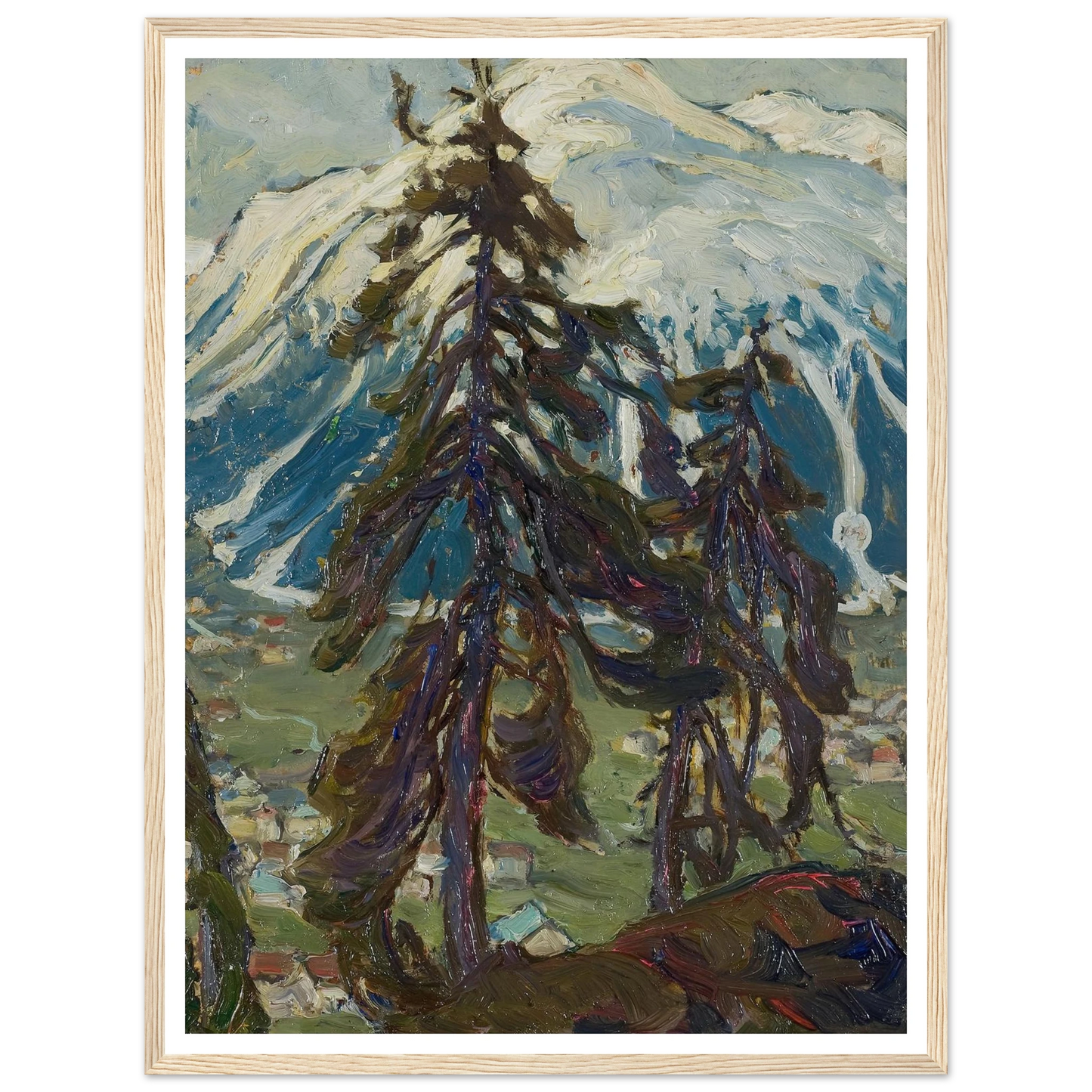 Fir Trees in front of the Mountains. Study from North Norway Art Print | Anna Boberg-Quipham Collections