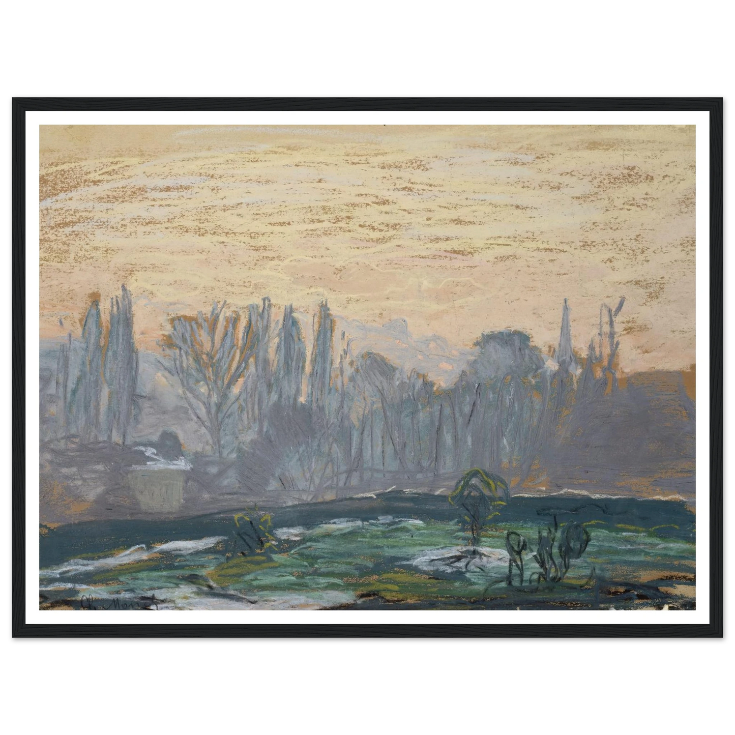 Winter Landscape with Evening Sky (ca. 1870 – 1880) Art Print | Claude Monet-Quipham Collections