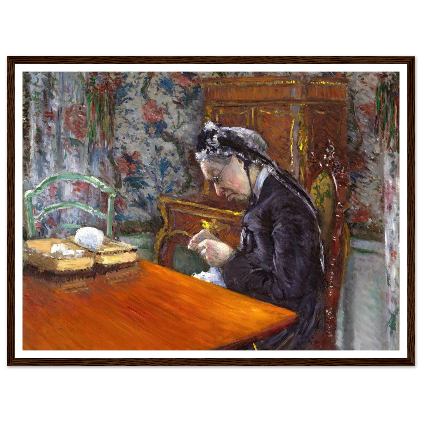 Mademoiselle Boissière Knitting (1877) Art Print | Gustave Caillebotte-Quipham Collections