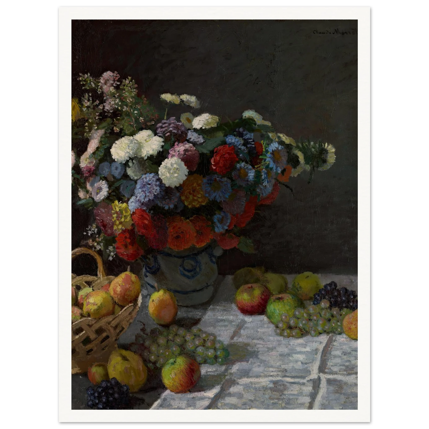 Still Life with Flowers and Fruit (1869) Art Print | Claude Monet-Quipham Collections