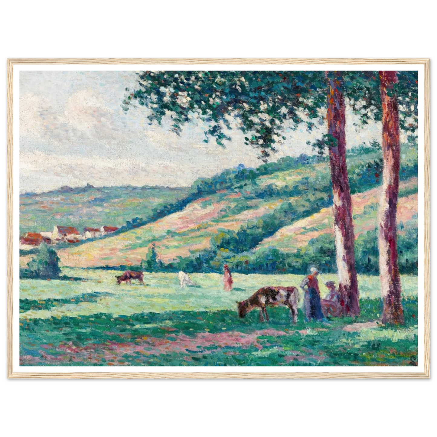 Paysage aux bergères et vachers (circa 1900) Art Print | Maximilien Luce-Quipham Collections