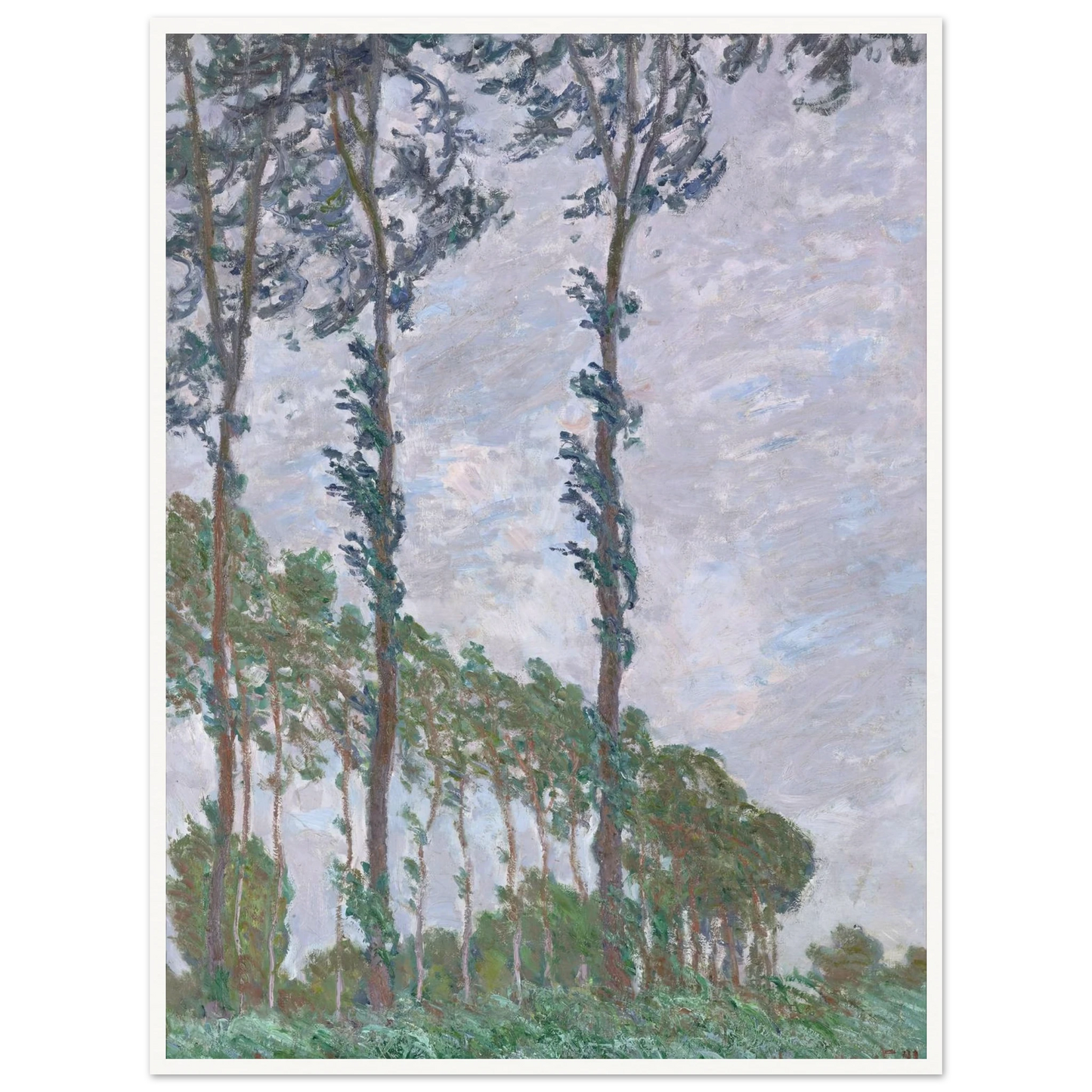 Wind Effect, Series of The Poplars (1891) Art Print | Claude Monet-Quipham Collections