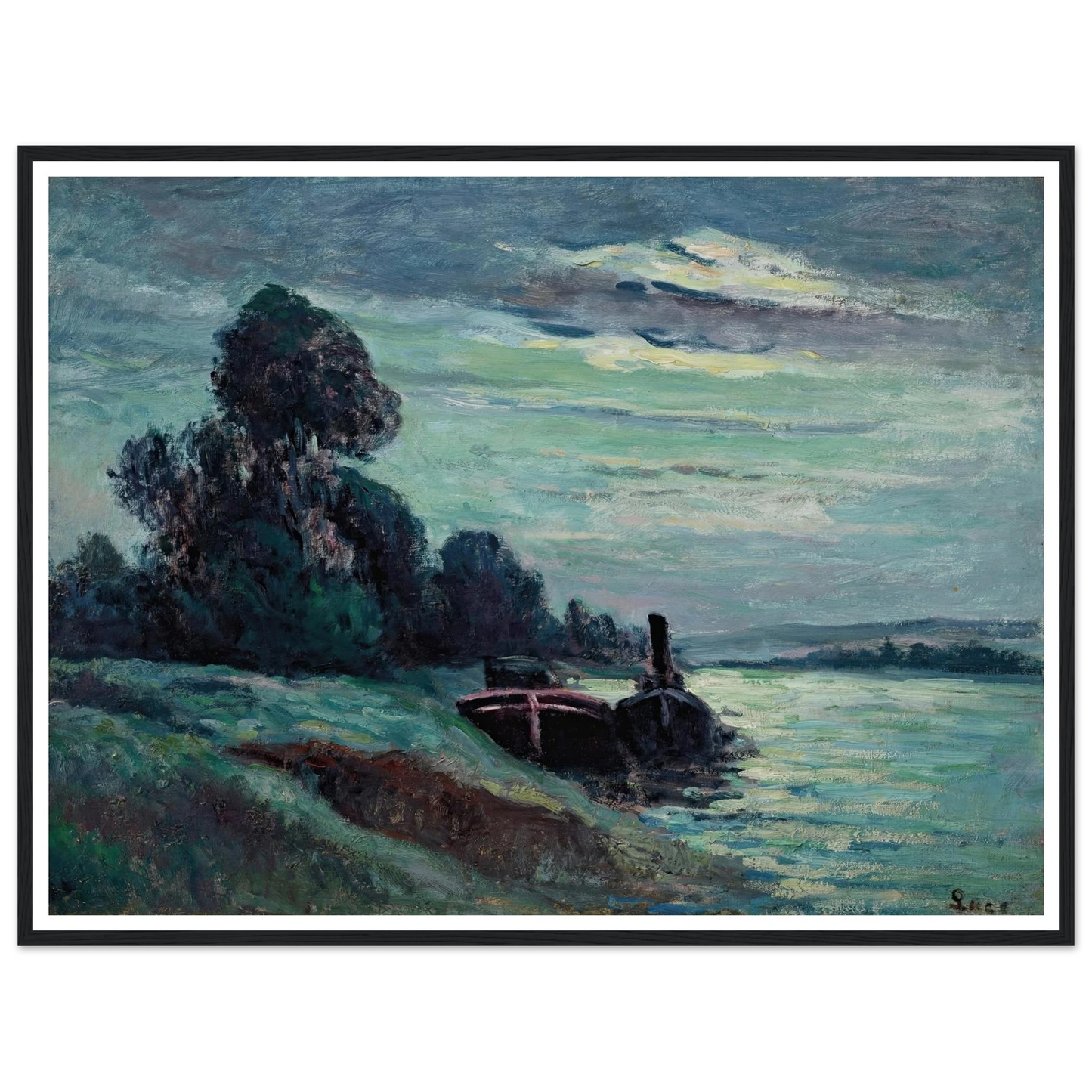 Péniches sur la Seine Art Print | Maximilien Luce-Quipham Collections