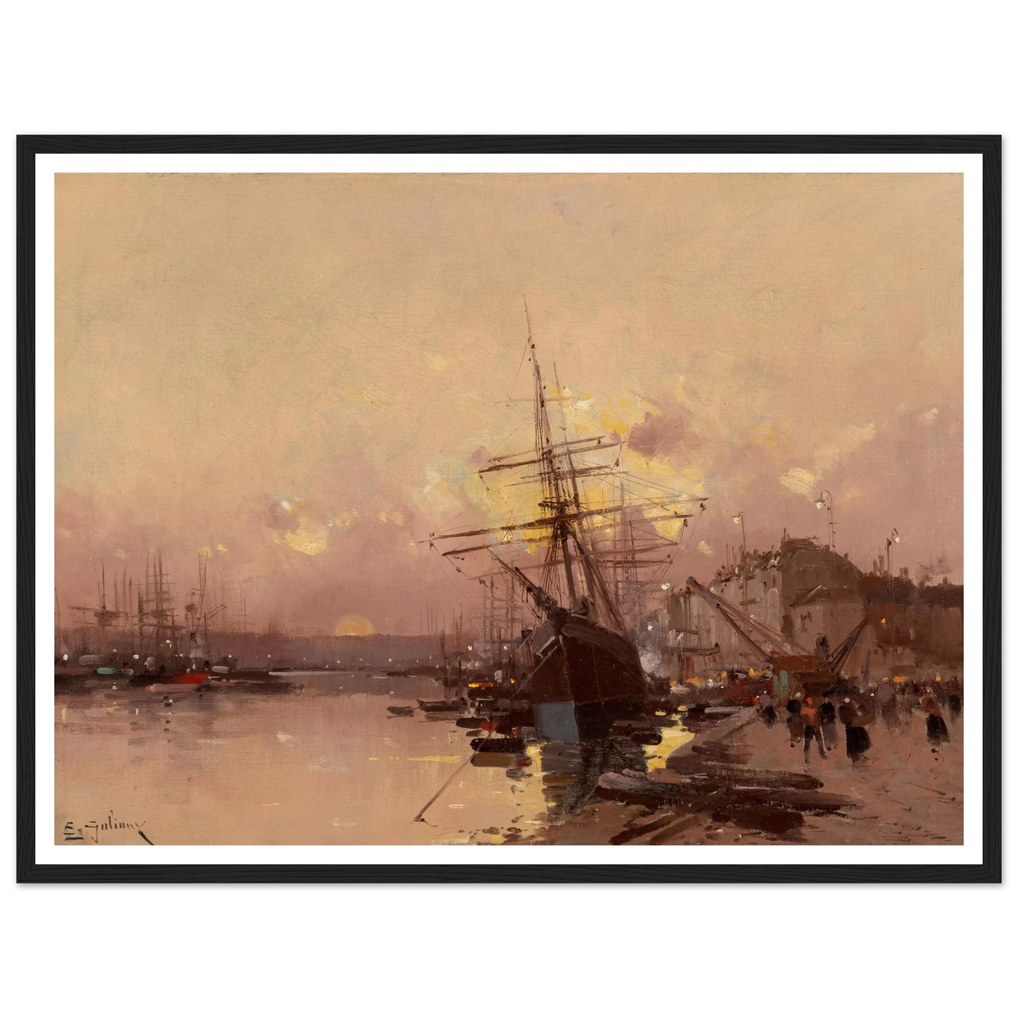 Port Breton au crépuscule Art Print | Eugene Galien Laloue-Quipham Collections