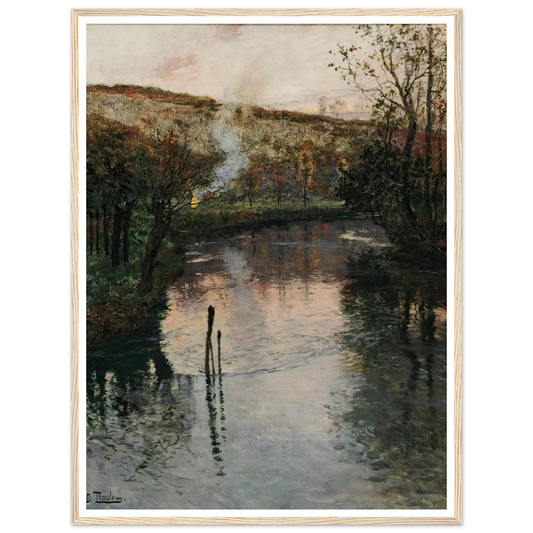 Soleil couchant sur l’Arques à Péquigny Art Print | Frits Thaulow-Quipham Collections
