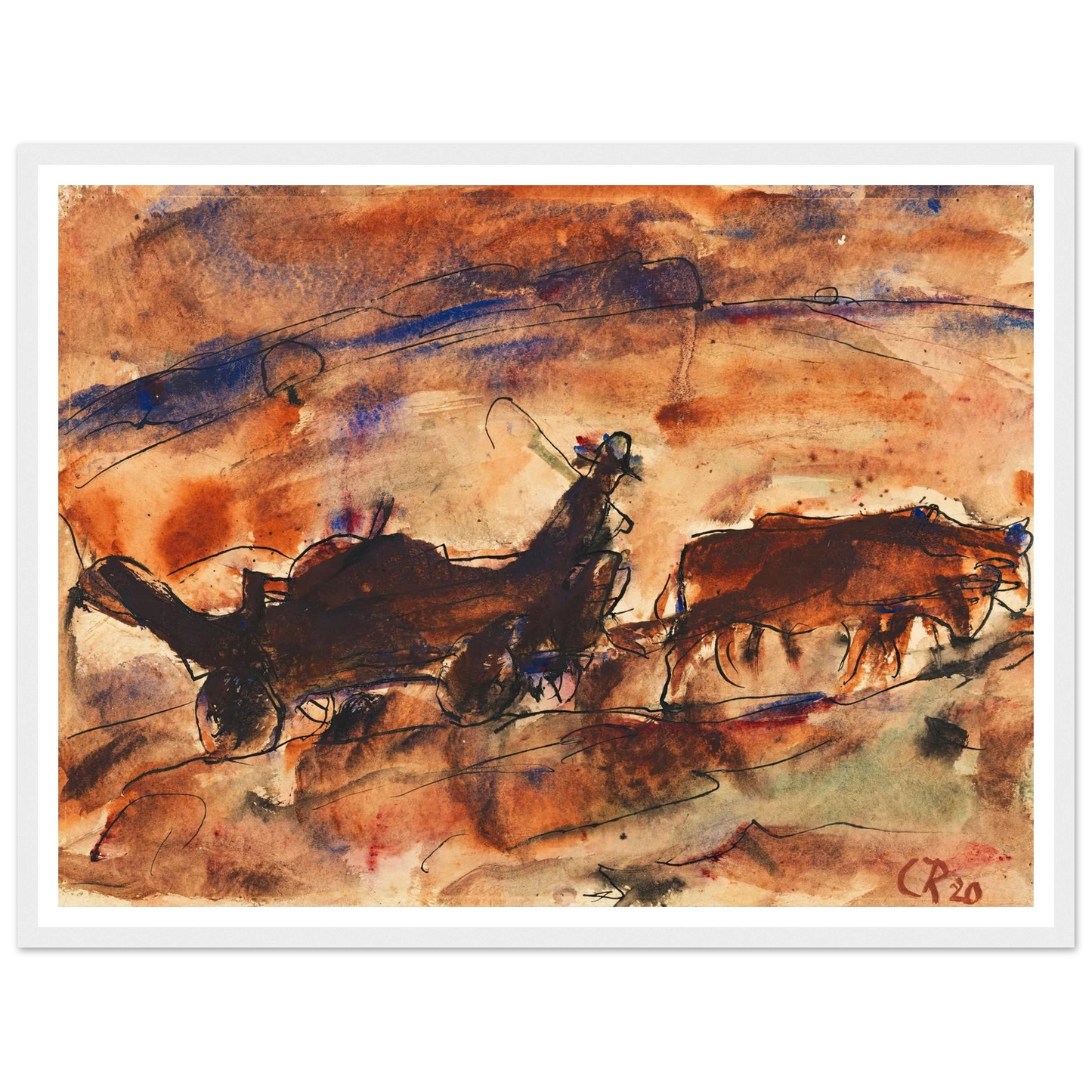 Ochsenfuhrwerk (1920) Art Print | Christian Rohlfs-Quipham Collections