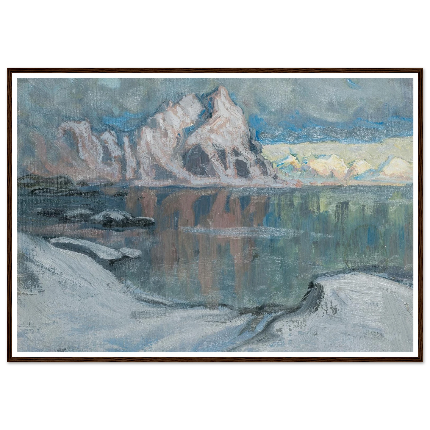 Boats between the Mountains. Study from Lofoten (1910) Art Print | Anna Boberg-Quipham Collections