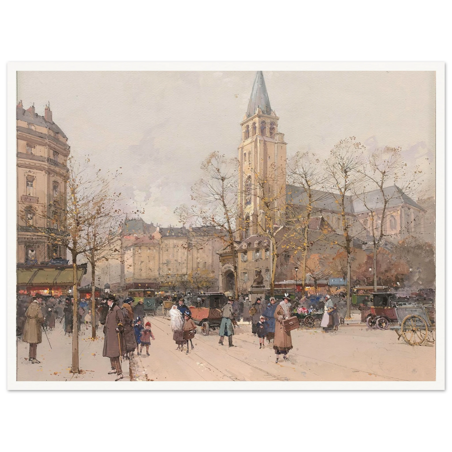 Vue des boulevards à Saint-Germain-des-Prés Art Print | Eugene Galien Laloue-Quipham Collections