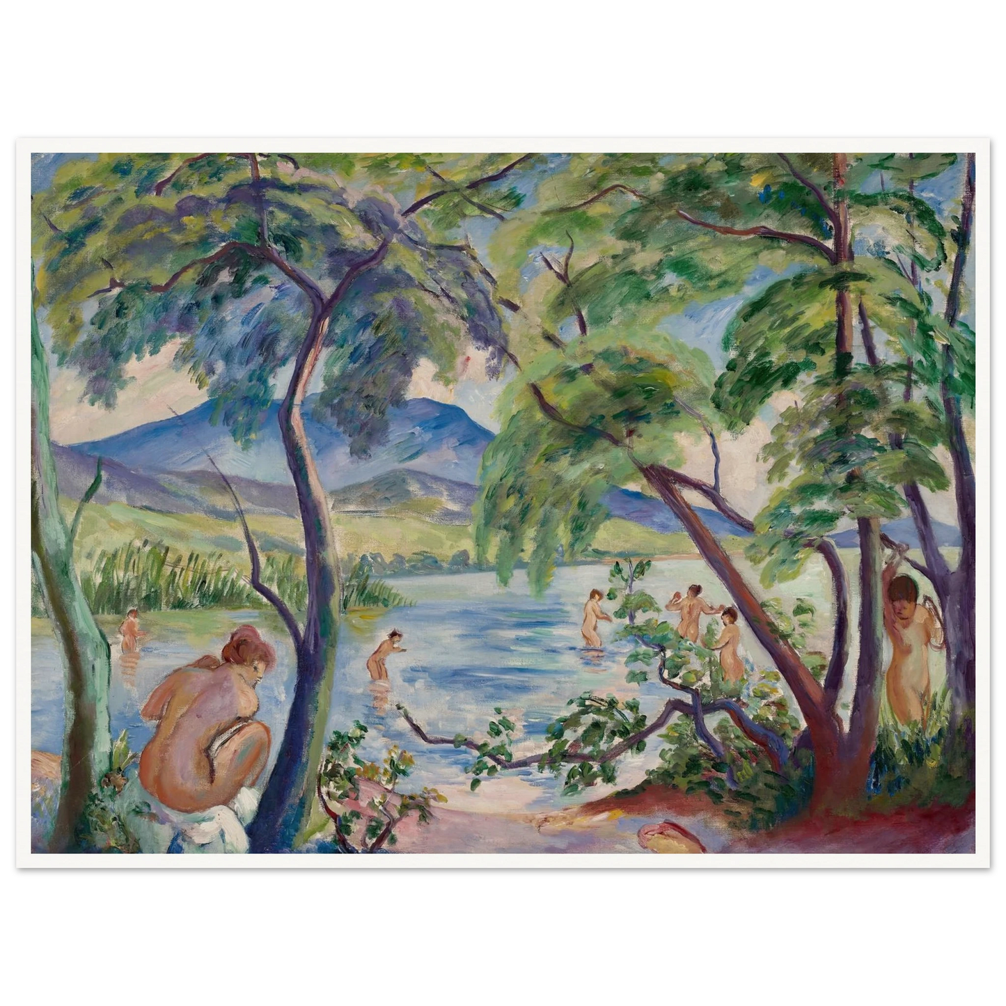 Paysage aux baigneuses, Colombier (1917) Art Print | Henri Manguin-Quipham Collections