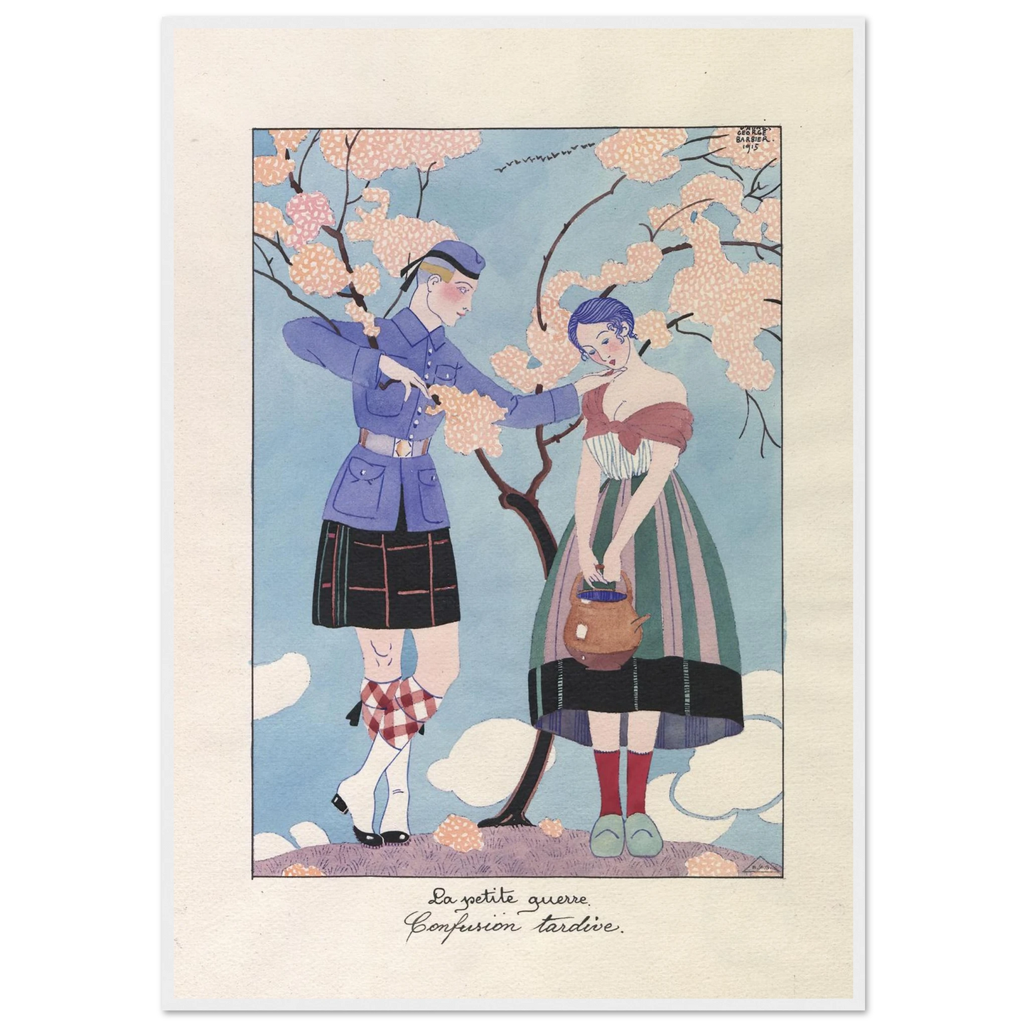 La petite guerre. Confusion tardive (1915) Art Print | George Barbier-Quipham Collections