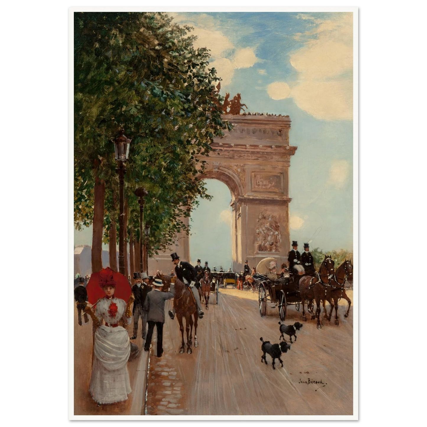 L’Arc de Triomphe, Champs-Elysées (circa 1882-85) Art Print | Jean Beraud-Quipham Collections