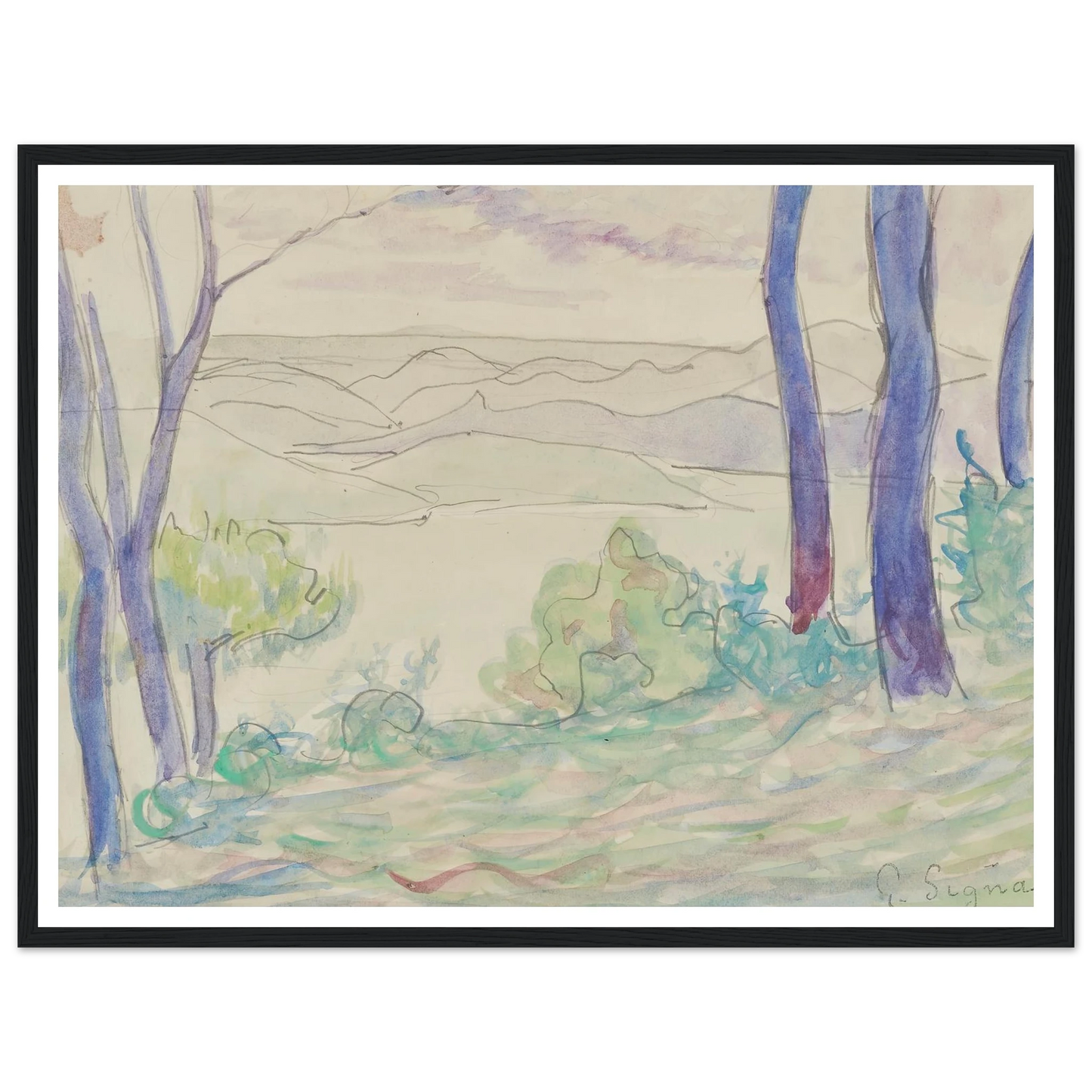 Paysage méditerranéen (1895) Art Print | Paul Signac-Quipham Collections