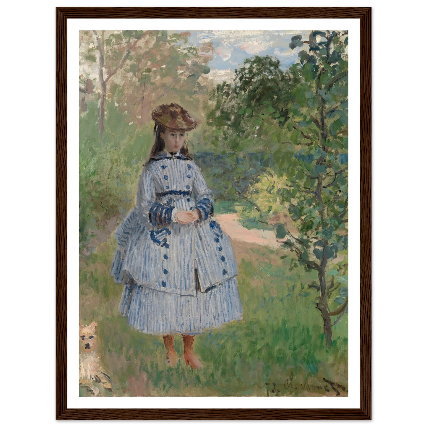 Girl with Dog (1873) Art Print | Claude Monet-Quipham Collections