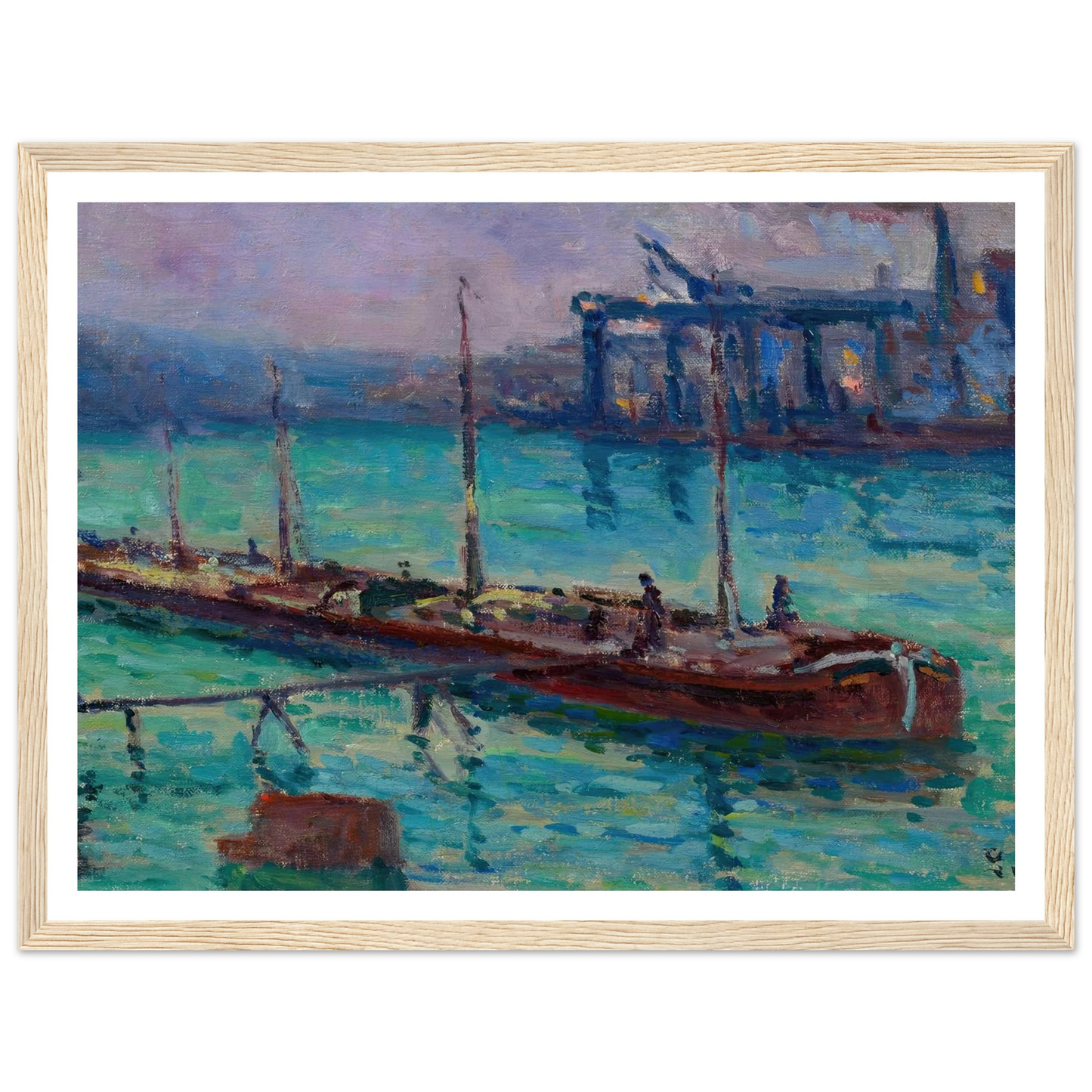 Péniche Au Bord De La Seine (circa 1910) Art Print | Maximilien Luce-Quipham Collections