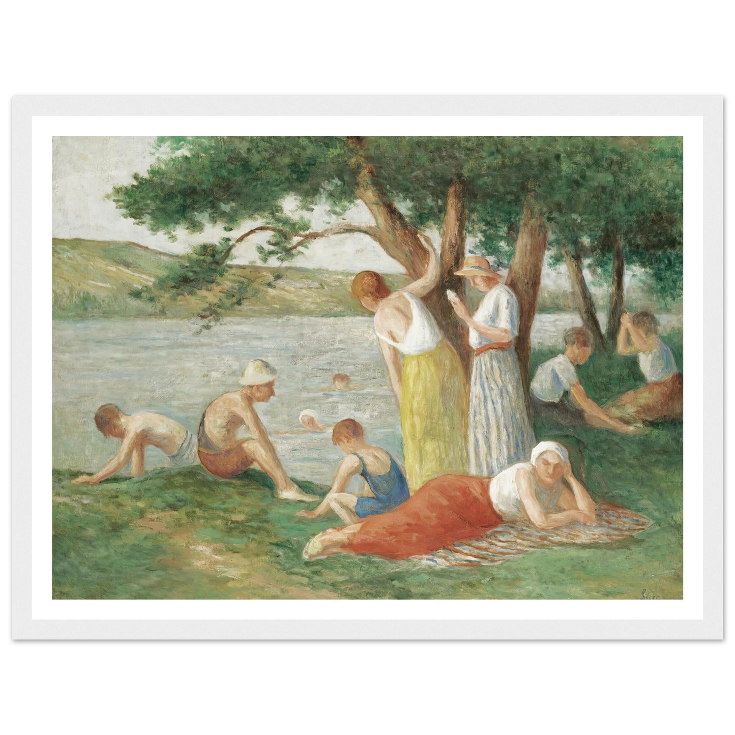 Rolleboise, La Baignade Art Print | Maximilien Luce-Quipham Collections