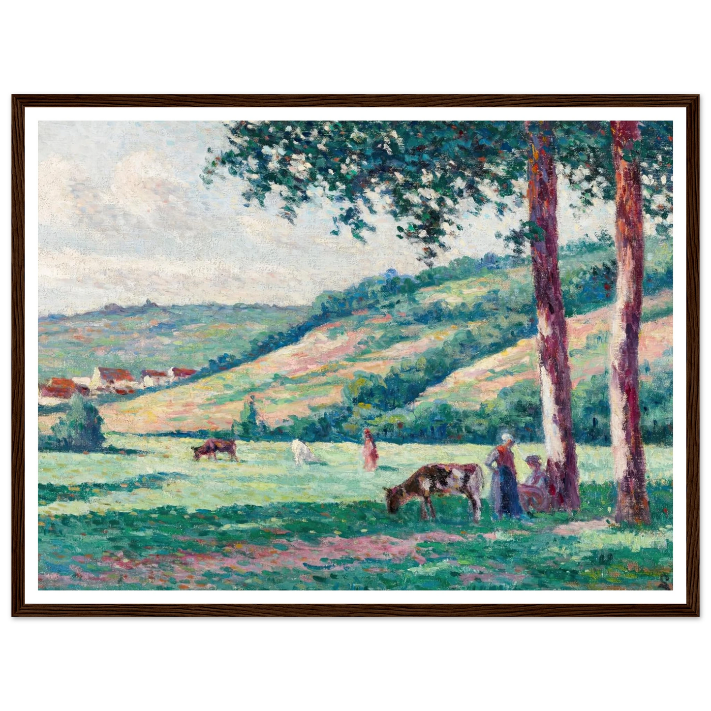 Paysage aux bergères et vachers (circa 1900) Art Print | Maximilien Luce-Quipham Collections