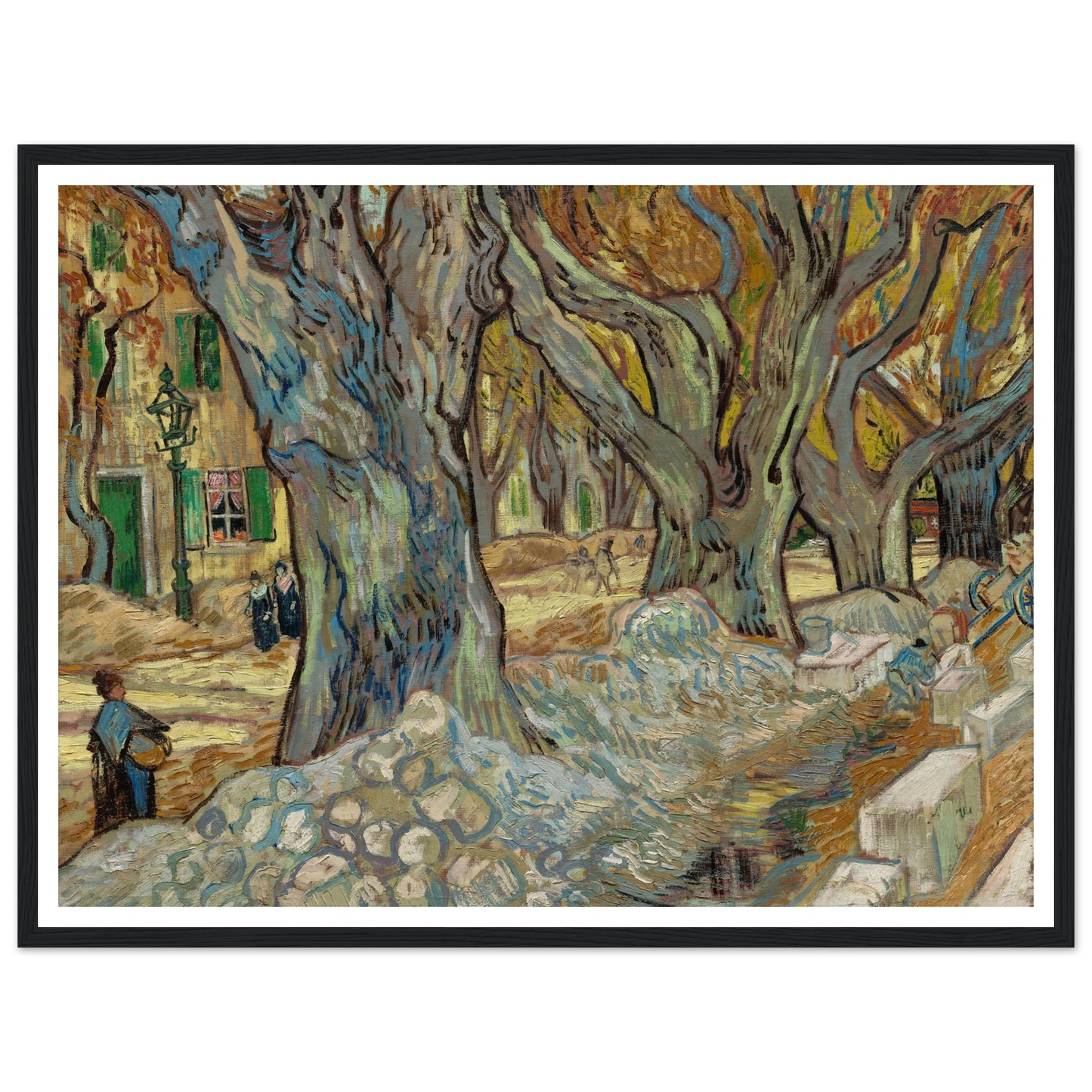 The Large Plane Trees (Road Menders at Saint-Rémy) (1889) Art Print | Vincent van Gogh-Quipham Collections